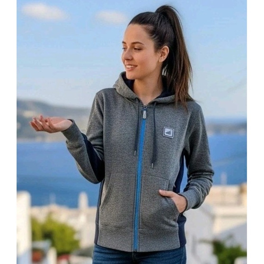 Sperry Top-Sider Hooded Jacket STS 35 Womens Size M Gray Zip Up Outdoor Athletic